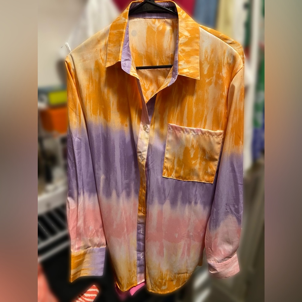 Nasty Gal tie dye long sleeve tshirt